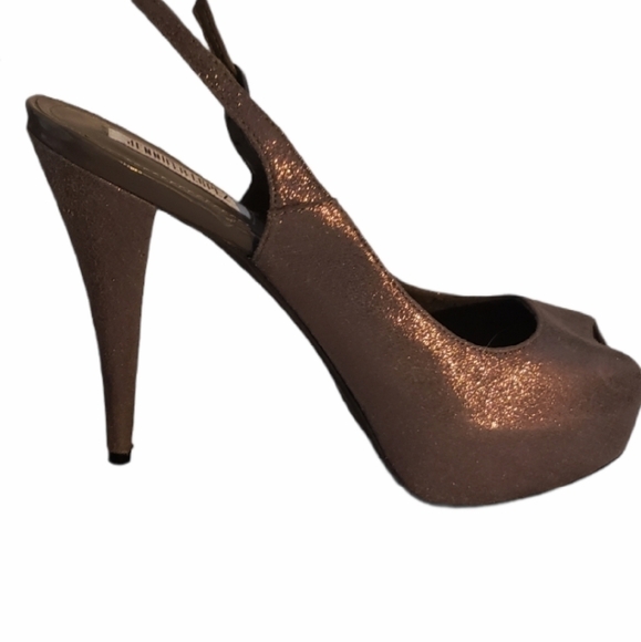 JLo Peep Toe Platform Slingback Sparkling Heels - Picture 5 of 15